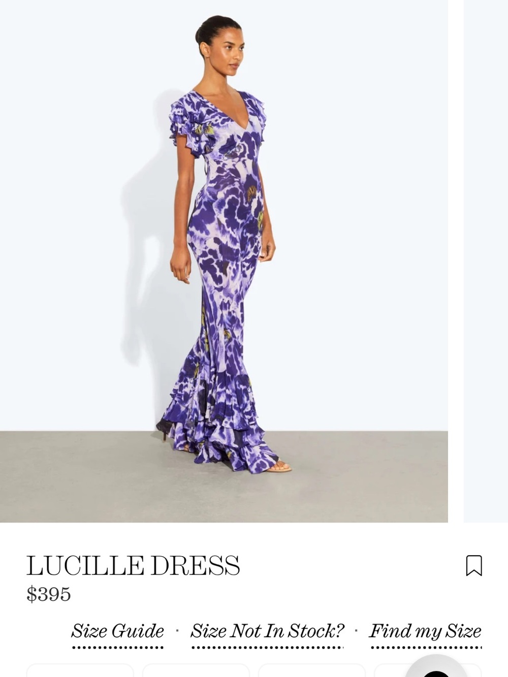 Rat & Boa Purple Floral Print Ruffled Maxi Dress